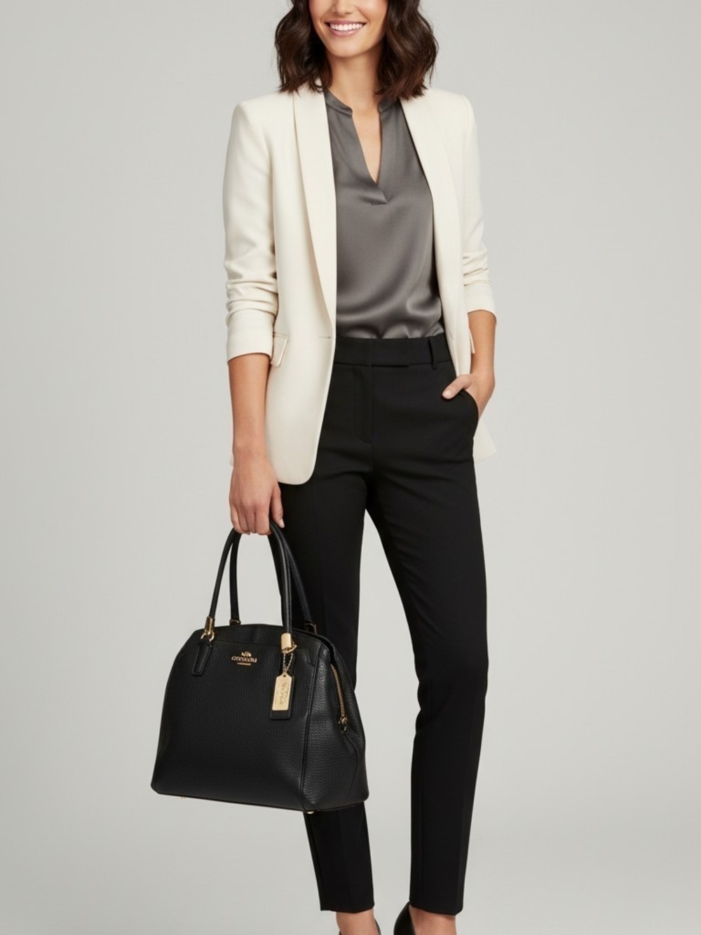 Coach Minetta Black Satchel